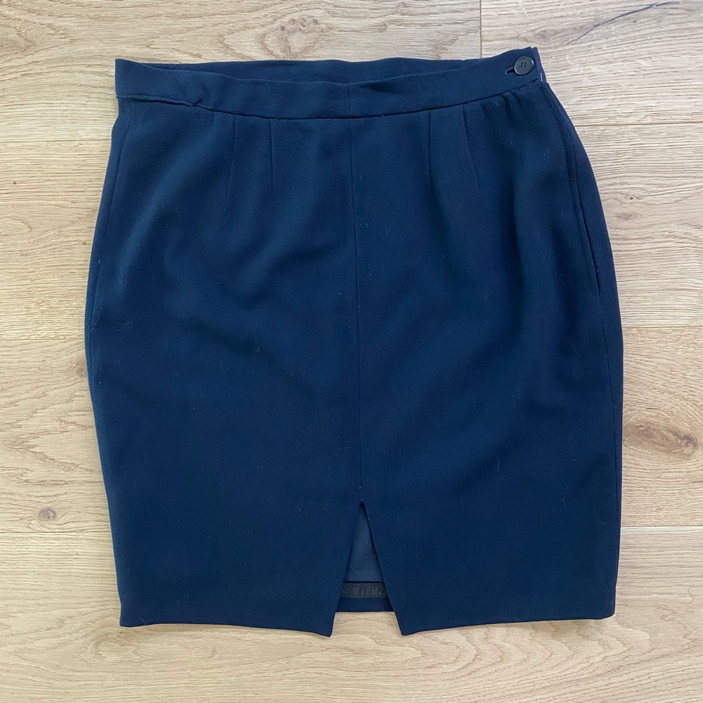 Valentino Boutique Black Front Slit Pencil Skirt